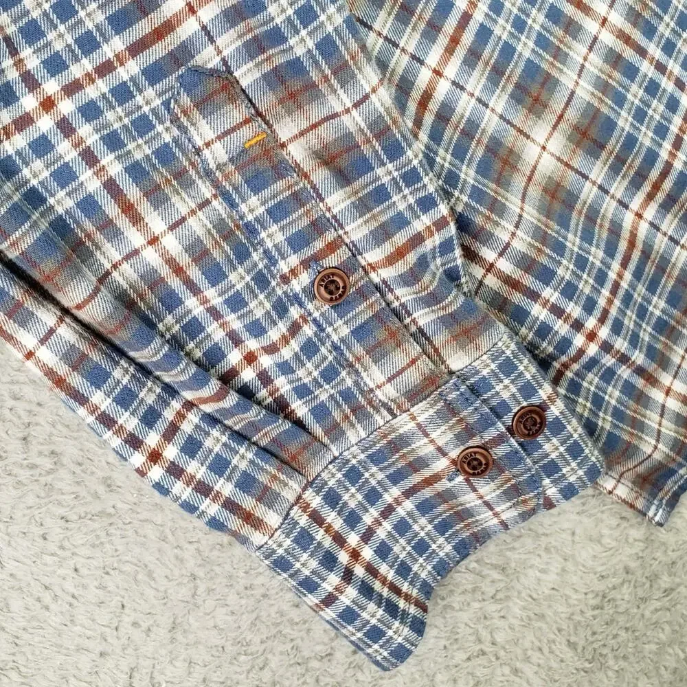 Ariat Rebar Shirt Men’s Size XXLT Tall Blue Plaid Long Sleeve Button Down